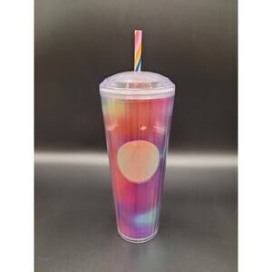 Starbucks Tumbler Kaleidescope Dome Lid Rainbow Iridescent 2021 Cold Cup
